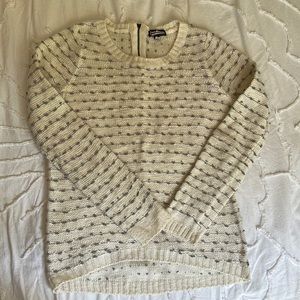 Freshman cream and grey striped sweater